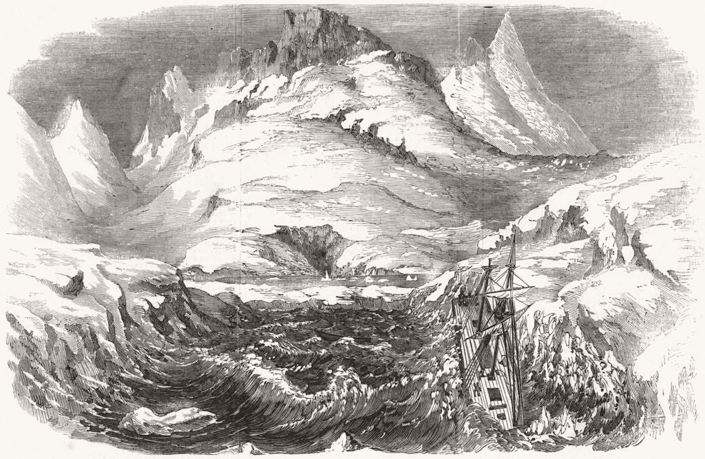 GREENLAND. Archuus, shipwreck; silver-lead ore cargo 1856 old antique print